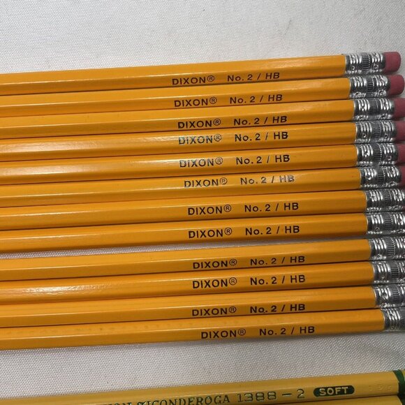 Vintage Wood Pencil No. 2 Lot Unsharpened Academic Dixon HB And Ticonderoga Soft - Picture 12 of 15